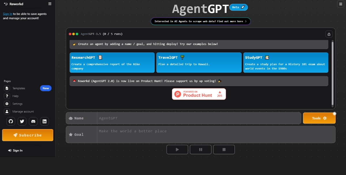 Agent GPT - Best Generative AI Agents